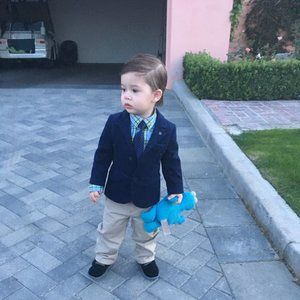 Size 24M Mayoral Blue Plaid Button Down Shirt